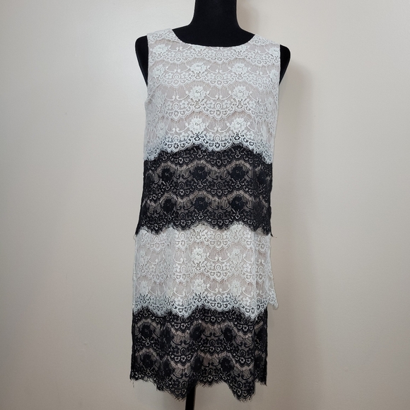 Jessica Simpson lacy dress black and white size 8 - Picture 2 of 10